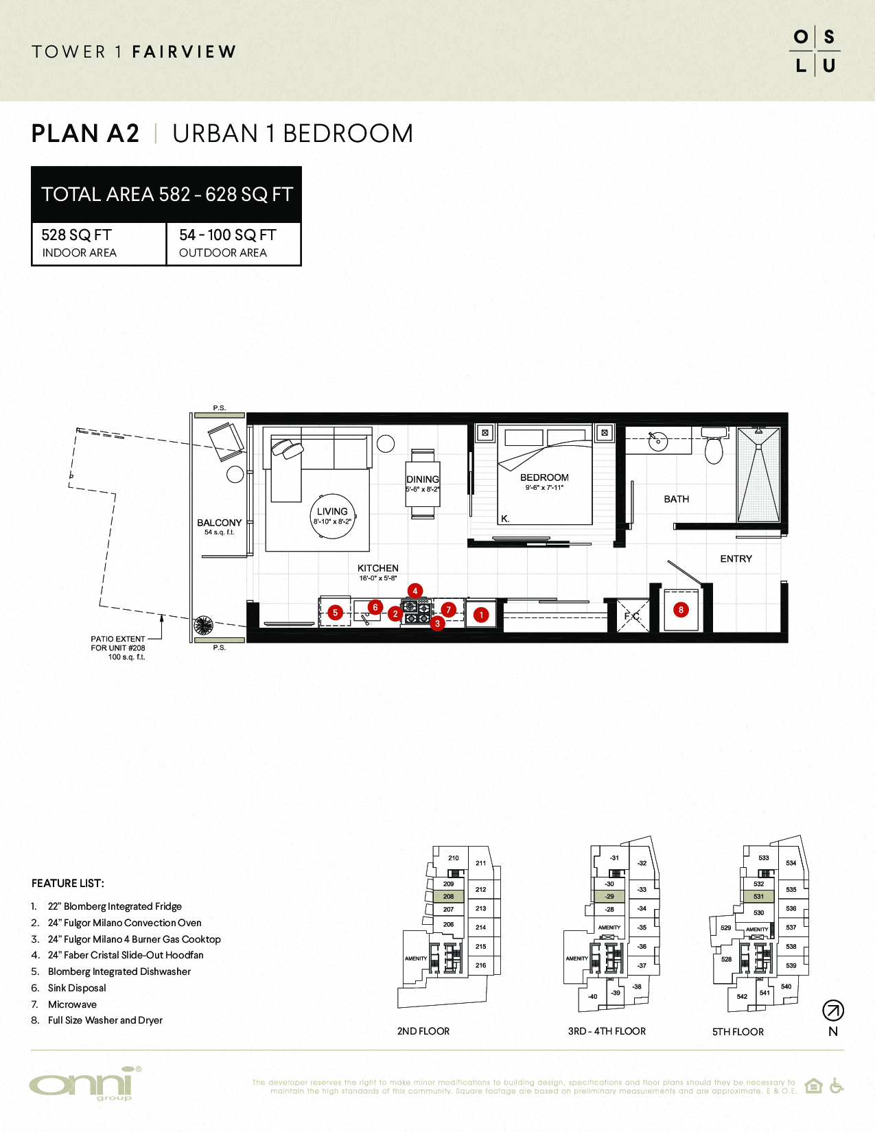 Floor plan for 1 bed, 1 bath, 528 sqft